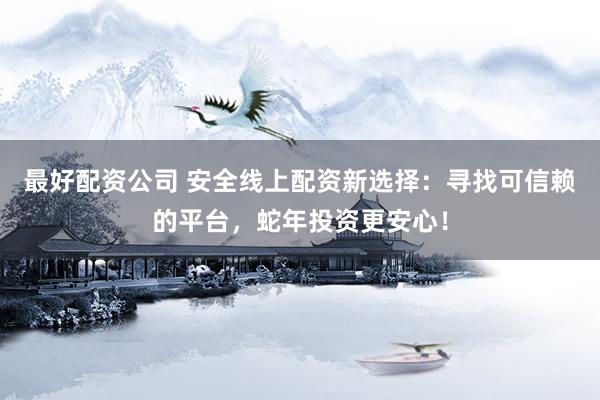 最好配资公司 安全线上配资新选择：寻找可信赖的平台，蛇年投资更安心！