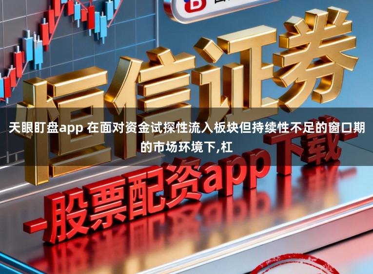 天眼盯盘app 在面对资金试探性流入板块但持续性不足的窗口期的市场环境下，杠